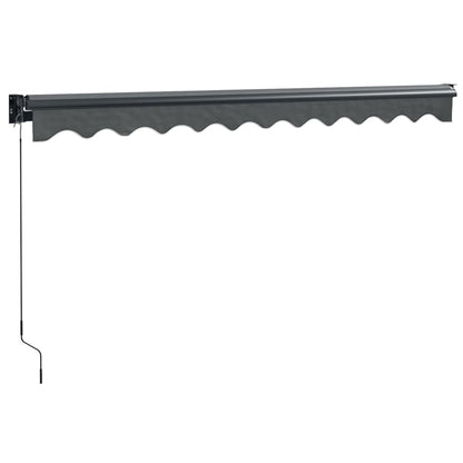 Uttrekkbar markise antrasitt 3,5x2,5 m stoff og aluminium