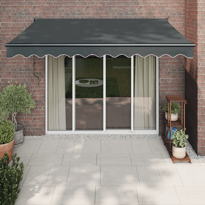 Uttrekkbar markise antrasitt 3,5x2,5 m stoff og aluminium