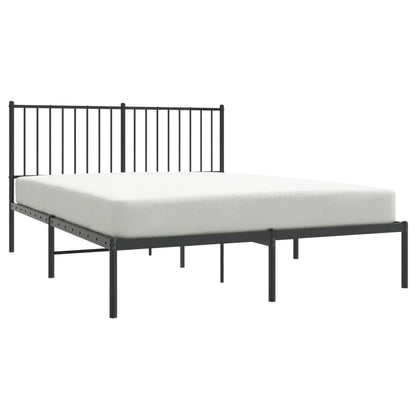 Sengeramme i metall med sengegavl svart 140x200 cm