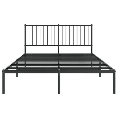 Sengeramme i metall med sengegavl svart 140x200 cm