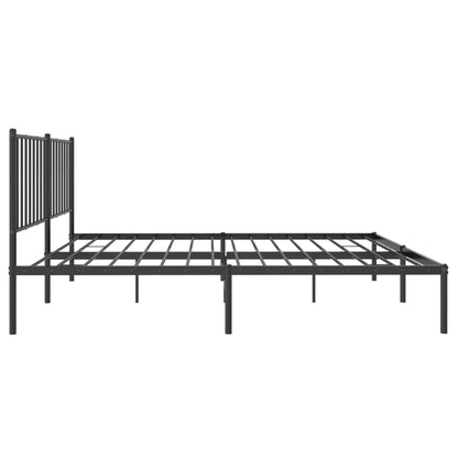 Sengeramme i metall med sengegavl svart 140x200 cm