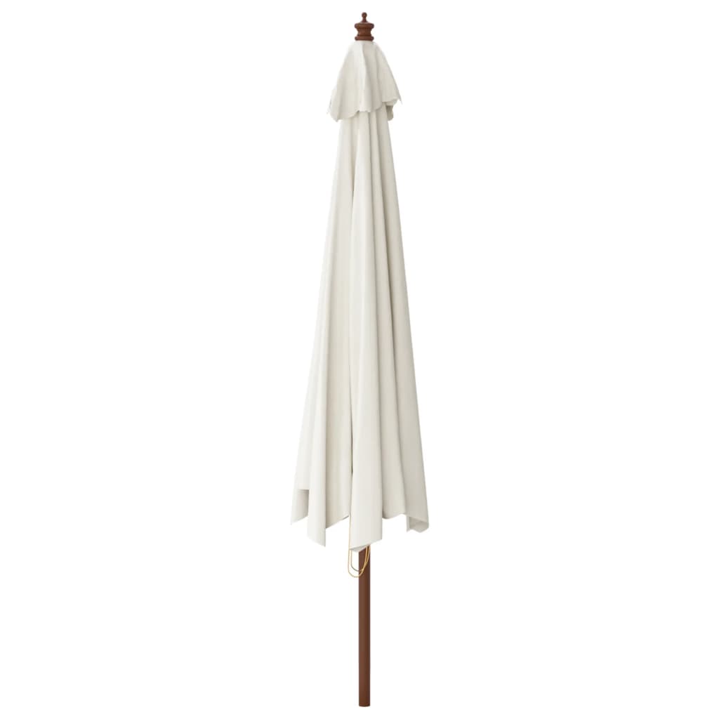 Hageparasoll med trestang sand 400x273 cm