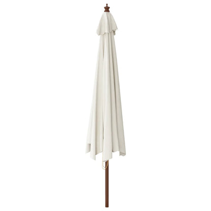 Hageparasoll med trestang sand 400x273 cm