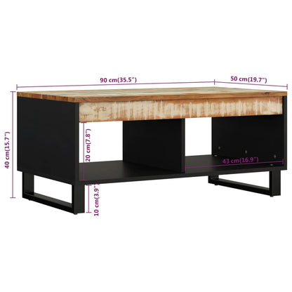 Salongbord 90x50x40 cm gjenvunnet heltre