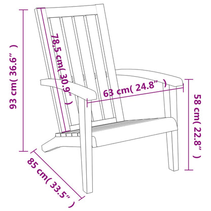 Adirondack hagestoler 2 stk svart polypropylen