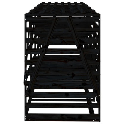 Firedobbelt søppeldunkskur svart heltre furu