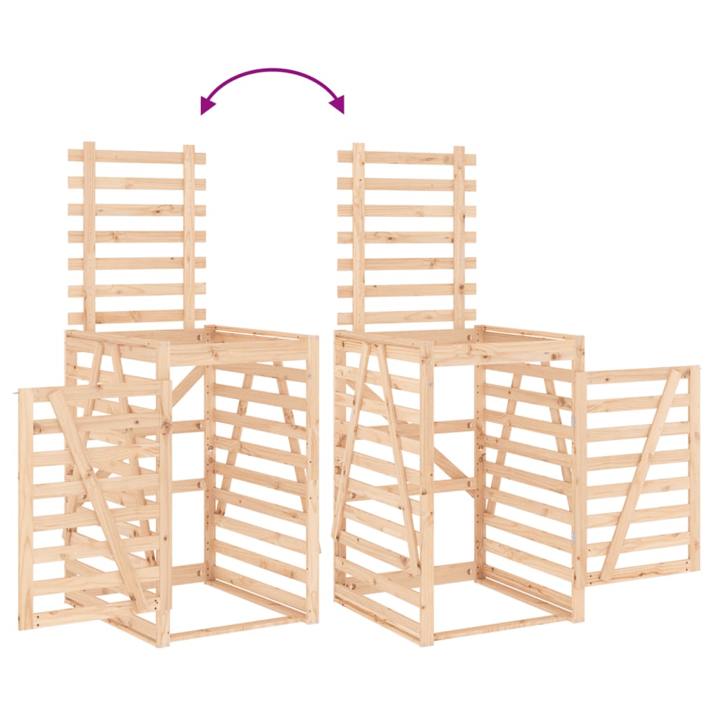 Søppeldunkskur 84x90x128,5 cm heltre furu