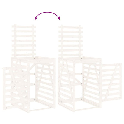Søppeldunkskur hvit 84x90x128,5 cm heltre furu