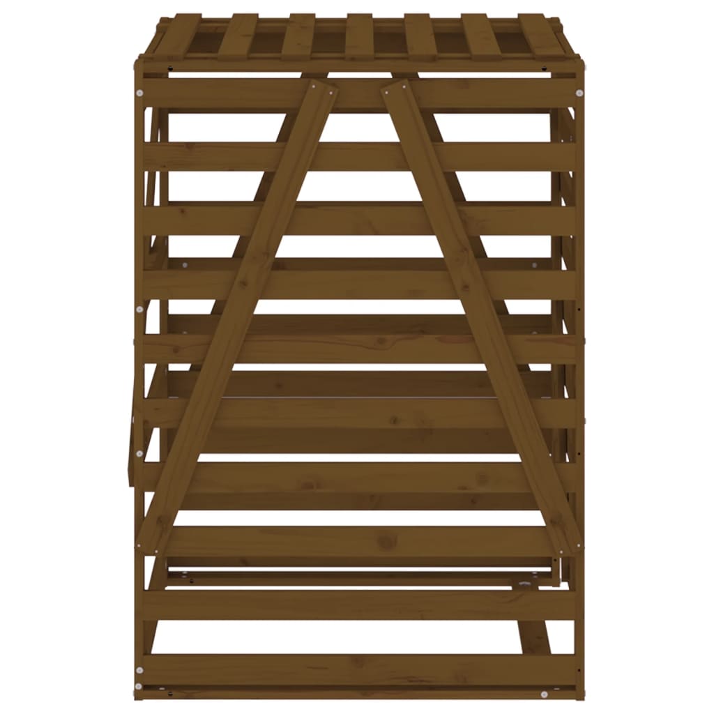Søppeldunkskur honningbrun 84x90x128,5 cm heltre furu