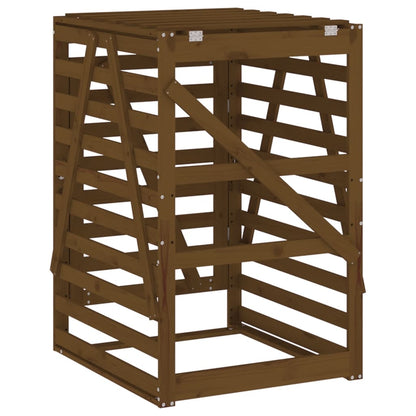 Søppeldunkskur honningbrun 84x90x128,5 cm heltre furu