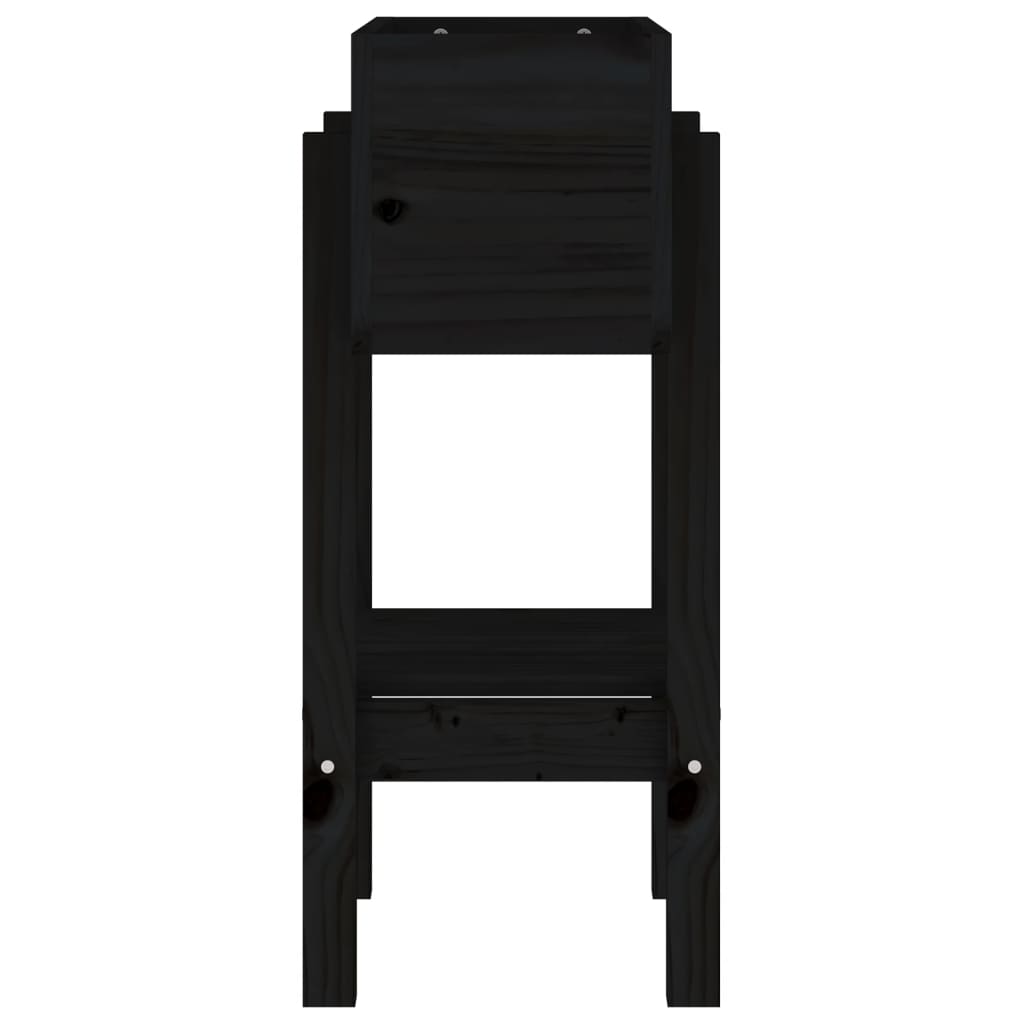 Hageplantekasse svart 62x30x69 cm heltre furu