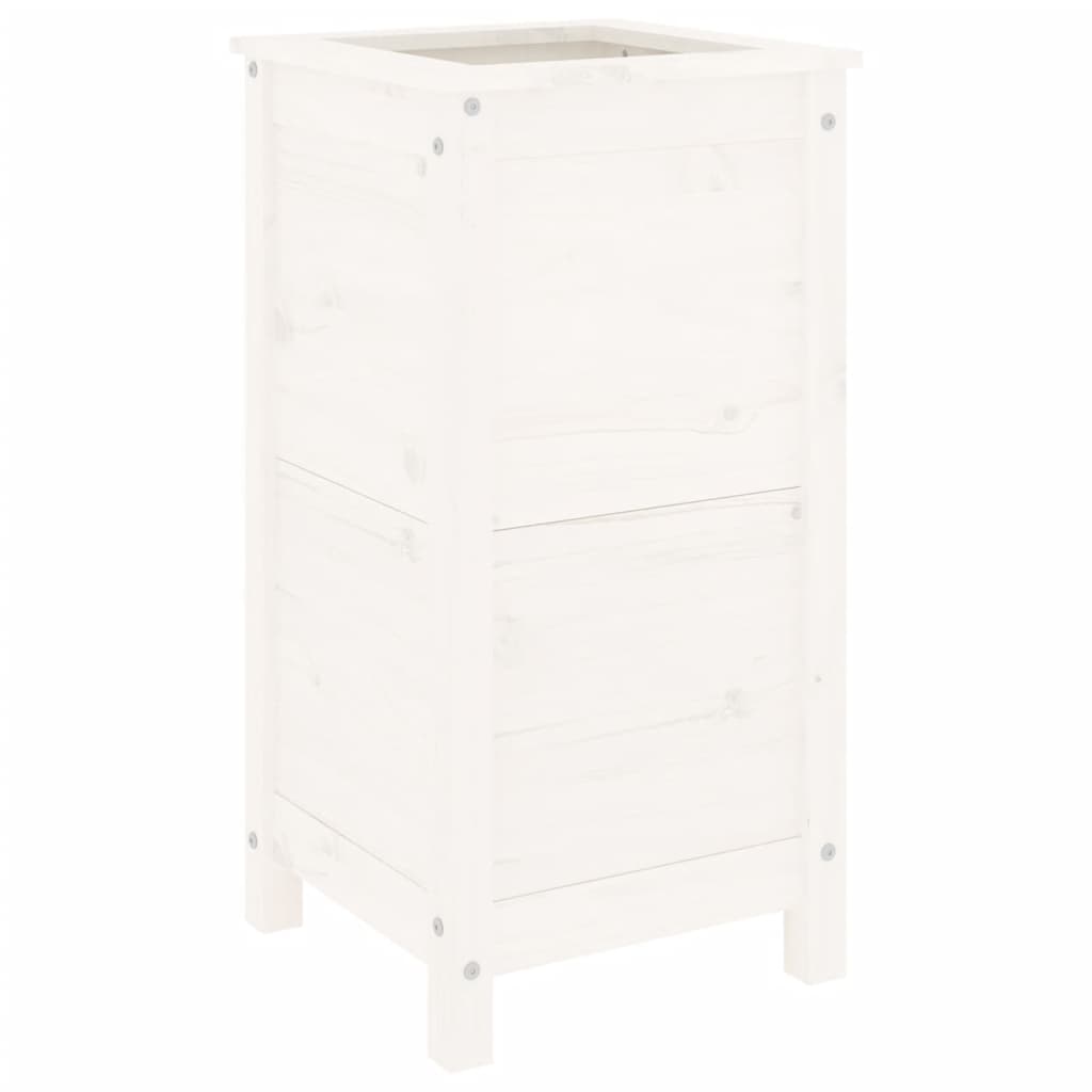 Hageplantekasse hvit 40x40x78 cm heltre furu