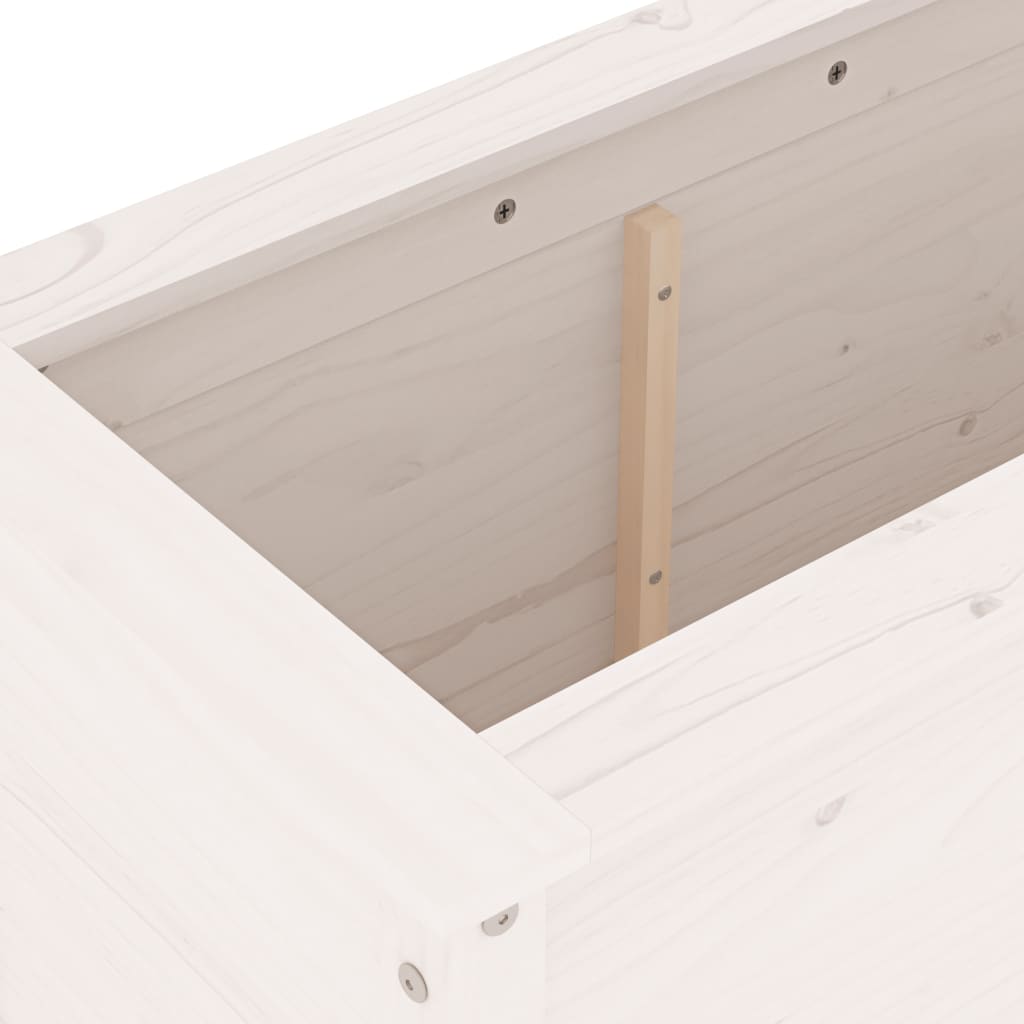Hageplantekasse hvit 82,5x40x78 cm heltre furu