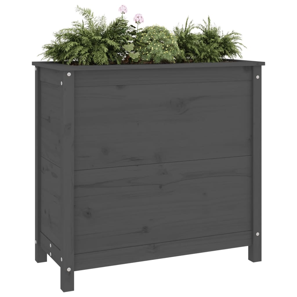Hageplantekasse grå 82,5x40x78 cm heltre furu