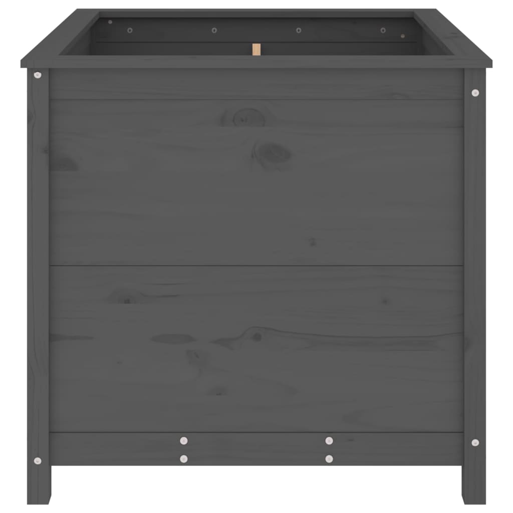 Hageplantekasse grå 82,5x82,5x78 cm heltre furu