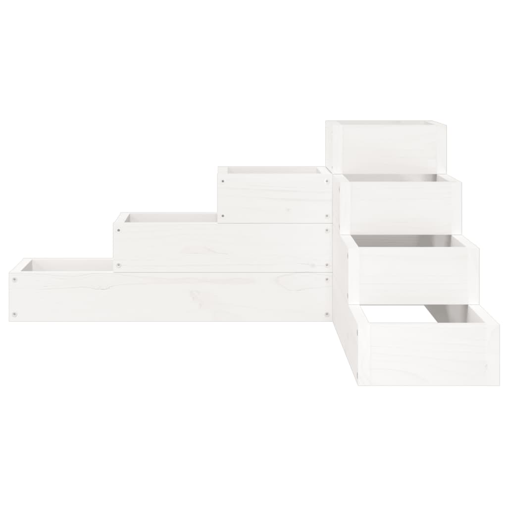 Hageplantekasse 4 etasjer 80,5x79x36 cm hvit heltre furu