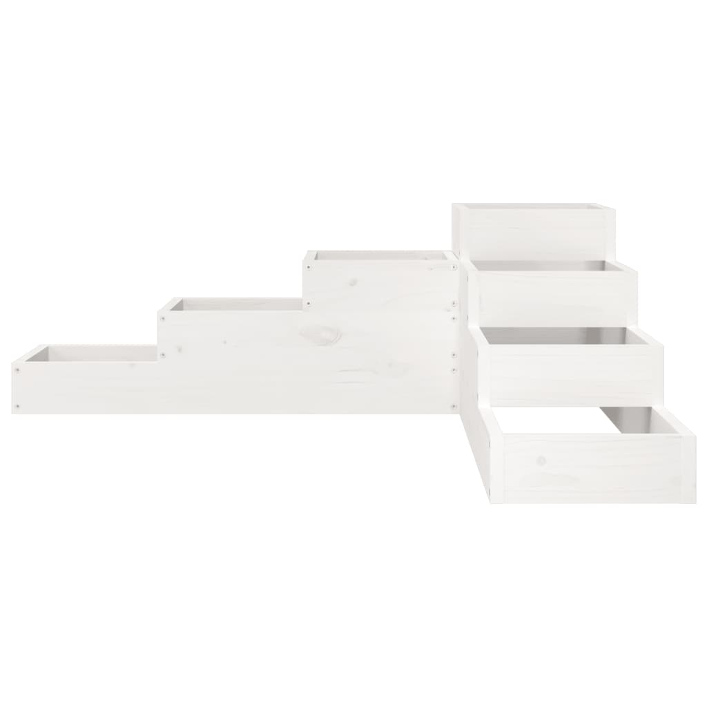 Hageplantekasse 4 etasjer 106x104,5x36 cm hvit heltre furu