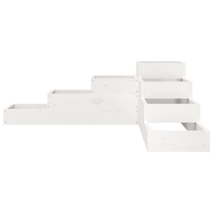 Hageplantekasse 4 etasjer 106x104,5x36 cm hvit heltre furu