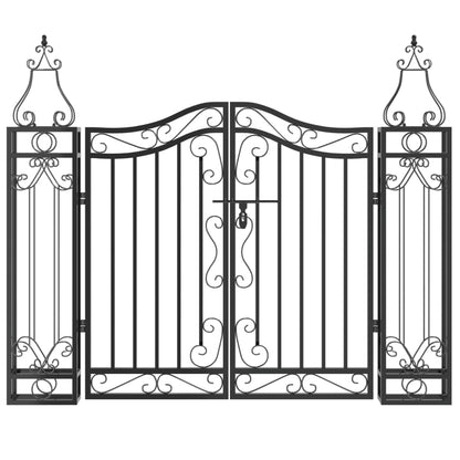 Hageport svart 121x8x100 cm smijern