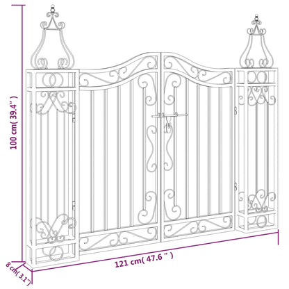 Hageport svart 121x8x100 cm smijern