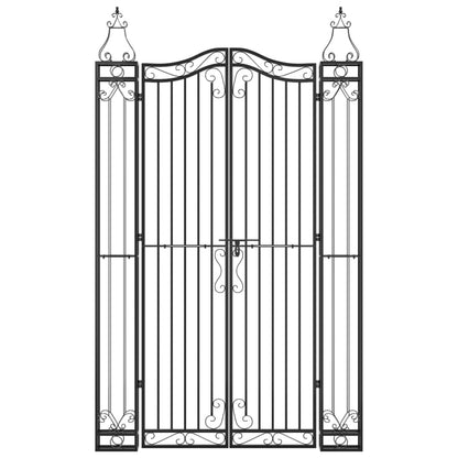 Hageport svart 121x8x200 cm smijern