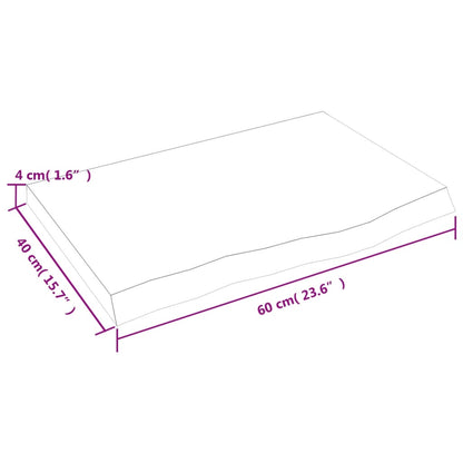 Benkeplate til bad 60x40x(2-4) cm ubehandlet heltre
