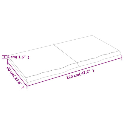 Benkeplate til bad 120x60x(2-4) cm ubehandlet heltre