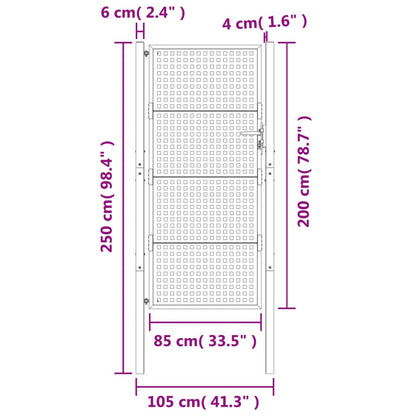 Hageport antrasitt 105x250 cm stål