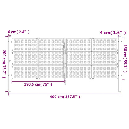 Hageport antrasitt 400x150 cm stål