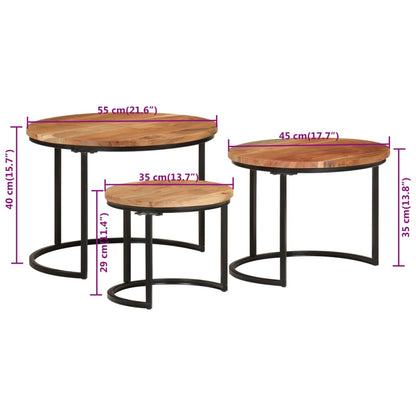 Stablebord 3 stk heltre akasie