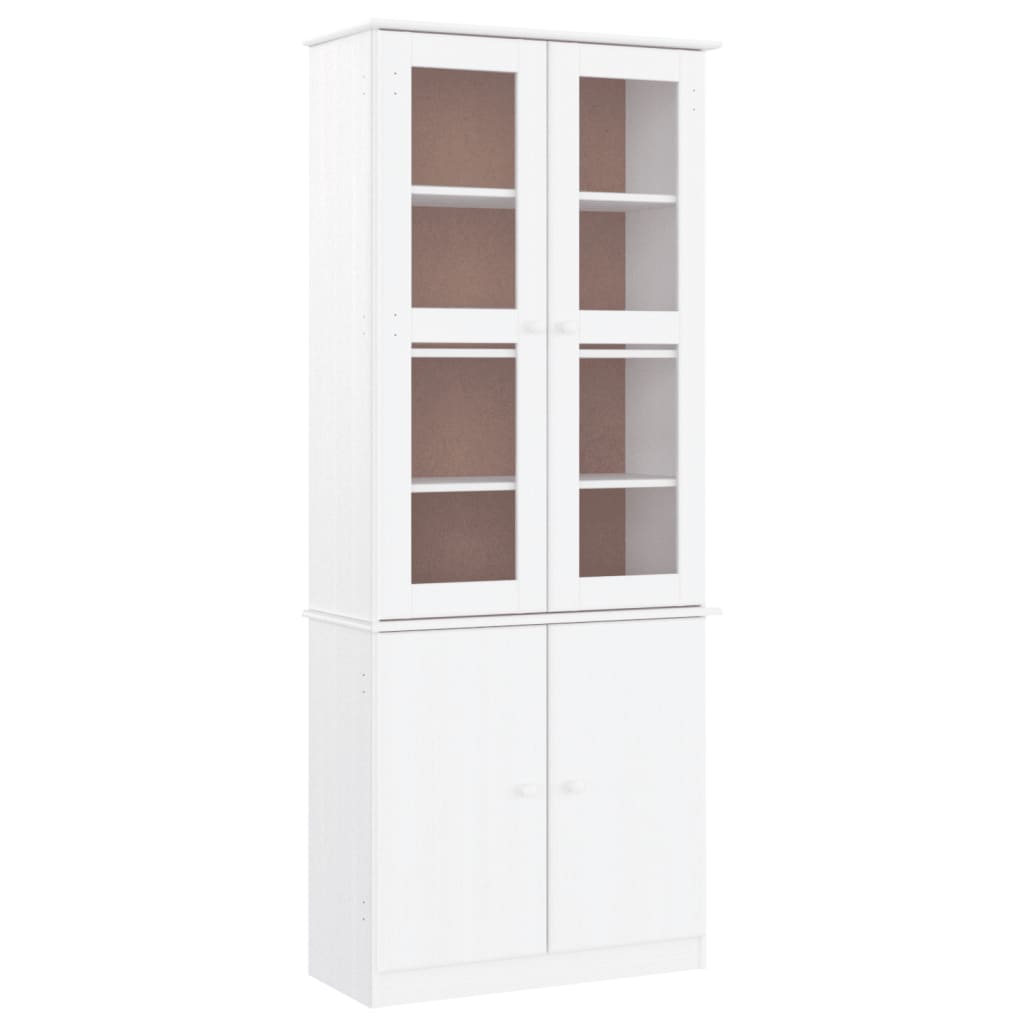 Vitrine ALTA hvit 77x35x186,5 cm heltre furu