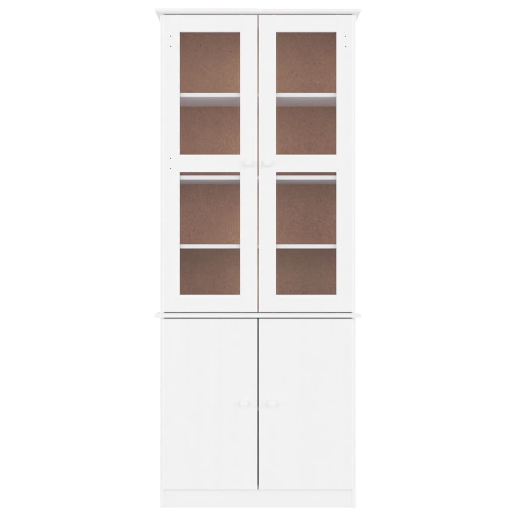 Vitrine ALTA hvit 77x35x186,5 cm heltre furu