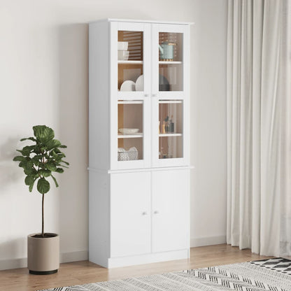 Vitrine ALTA hvit 77x35x186,5 cm heltre furu