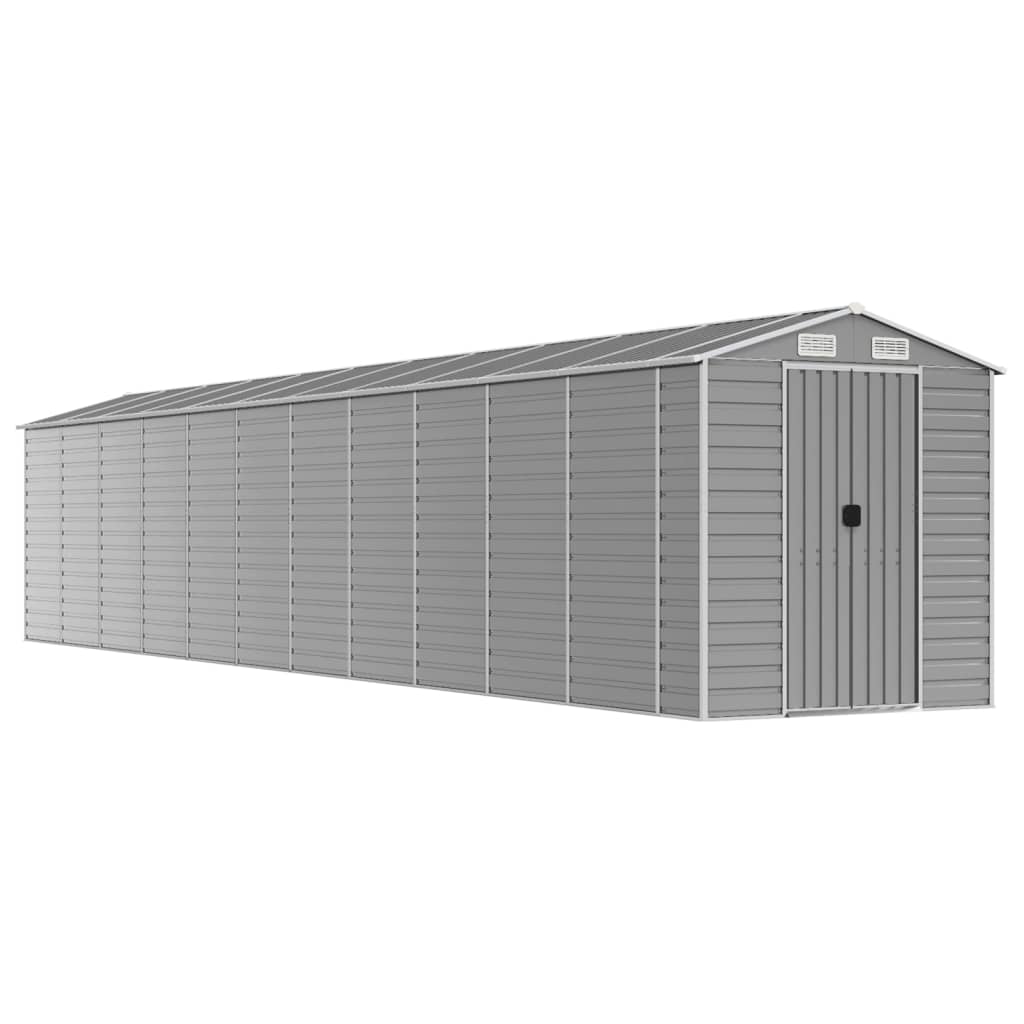 Hageskur lysegrå 191x980x198 cm galvanisert stål