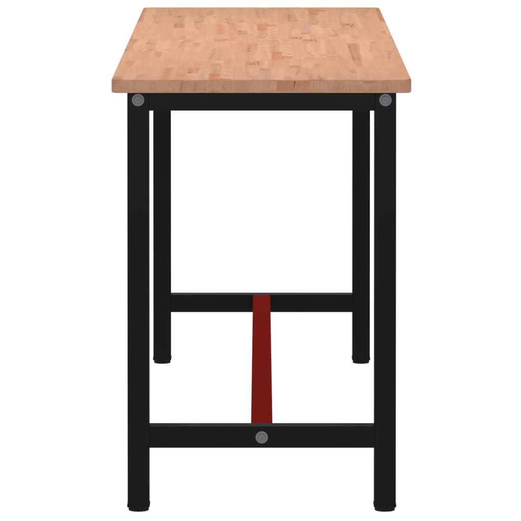 Arbeidsbenk 200x55x81,5 cm heltre bøk og metall