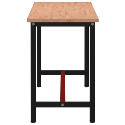 Arbeidsbenk 200x55x81,5 cm heltre bøk og metall