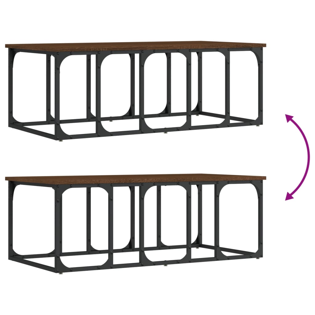 Salongbord brun eik 100x50x35,5 cm konstruert tre