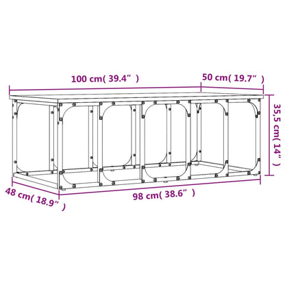 Salongbord brun eik 100x50x35,5 cm konstruert tre