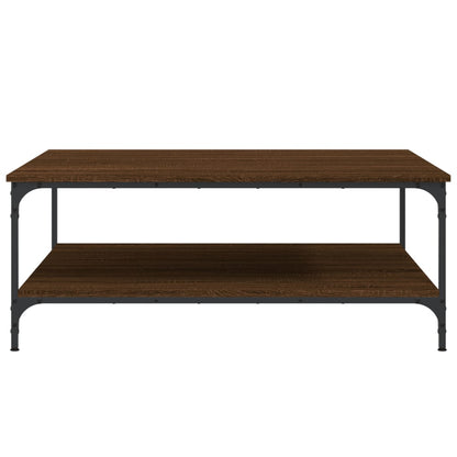 Salongbord brun eik 100x100x40 cm konstruert tre
