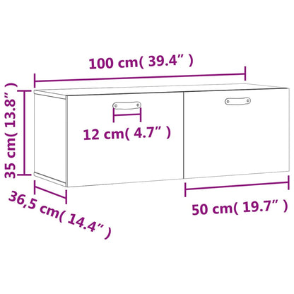 Veggskap 2 stk brun eik 100x36,5x35 cm konstruert tre