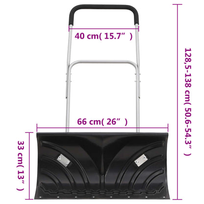 Snøskuffe med uttrekkbart håndtak svart 66 cm bladstål