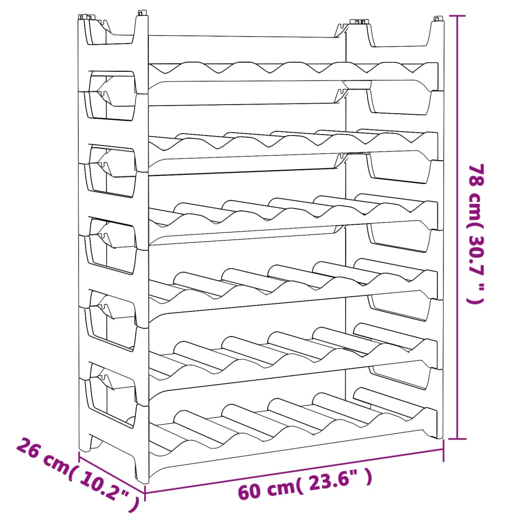 Vinstativ for 36 flasker PP stablebar