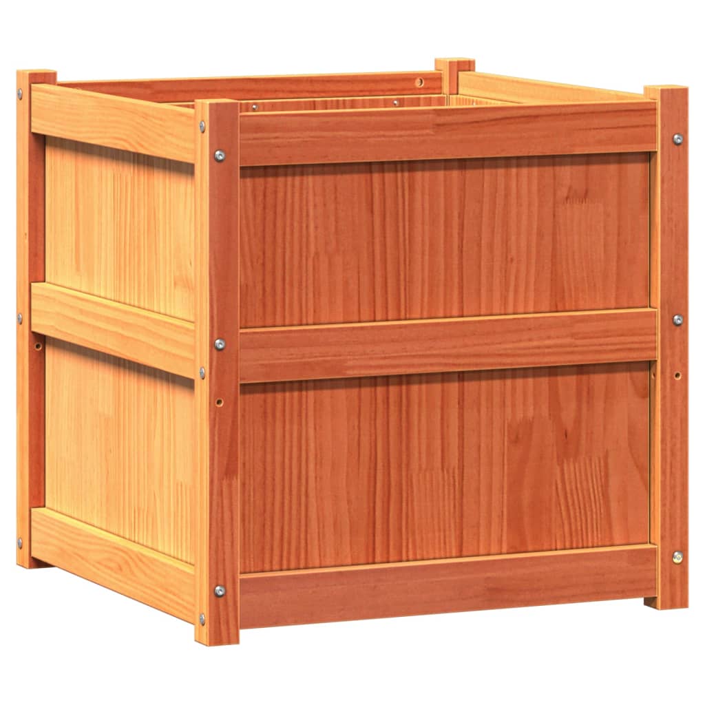 Hageplantekasse voksbrun 60x60x60 cm heltre furu