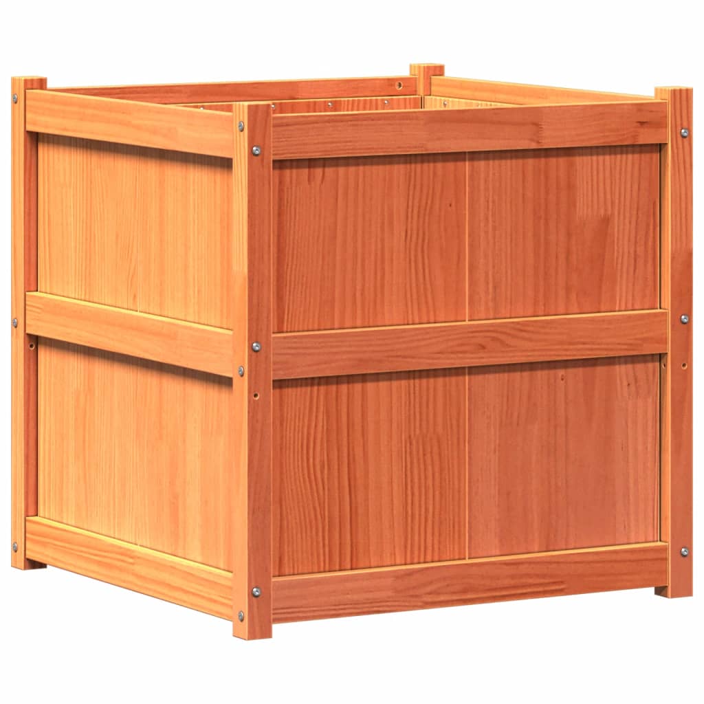 Hageplantekasse voksbrun 70x70x70 cm heltre furu