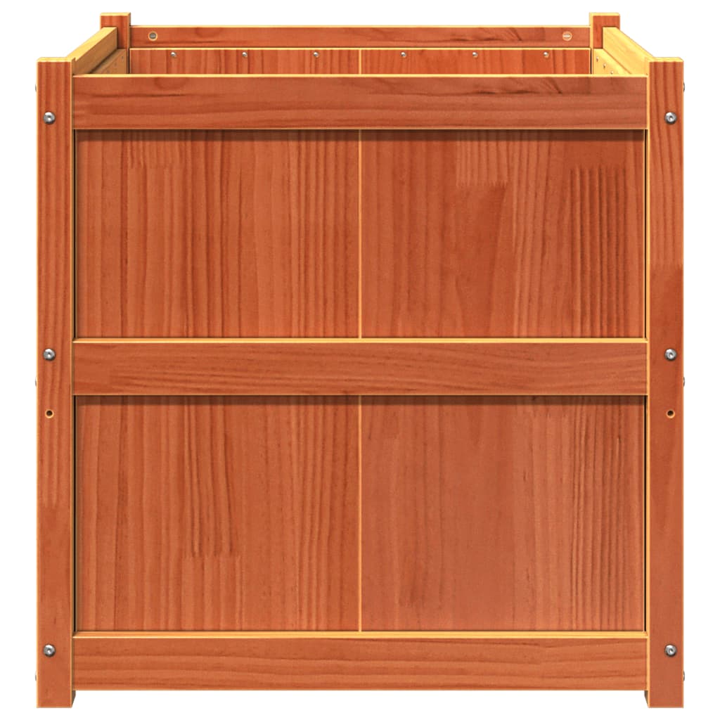 Hageplantekasse voksbrun 70x70x70 cm heltre furu