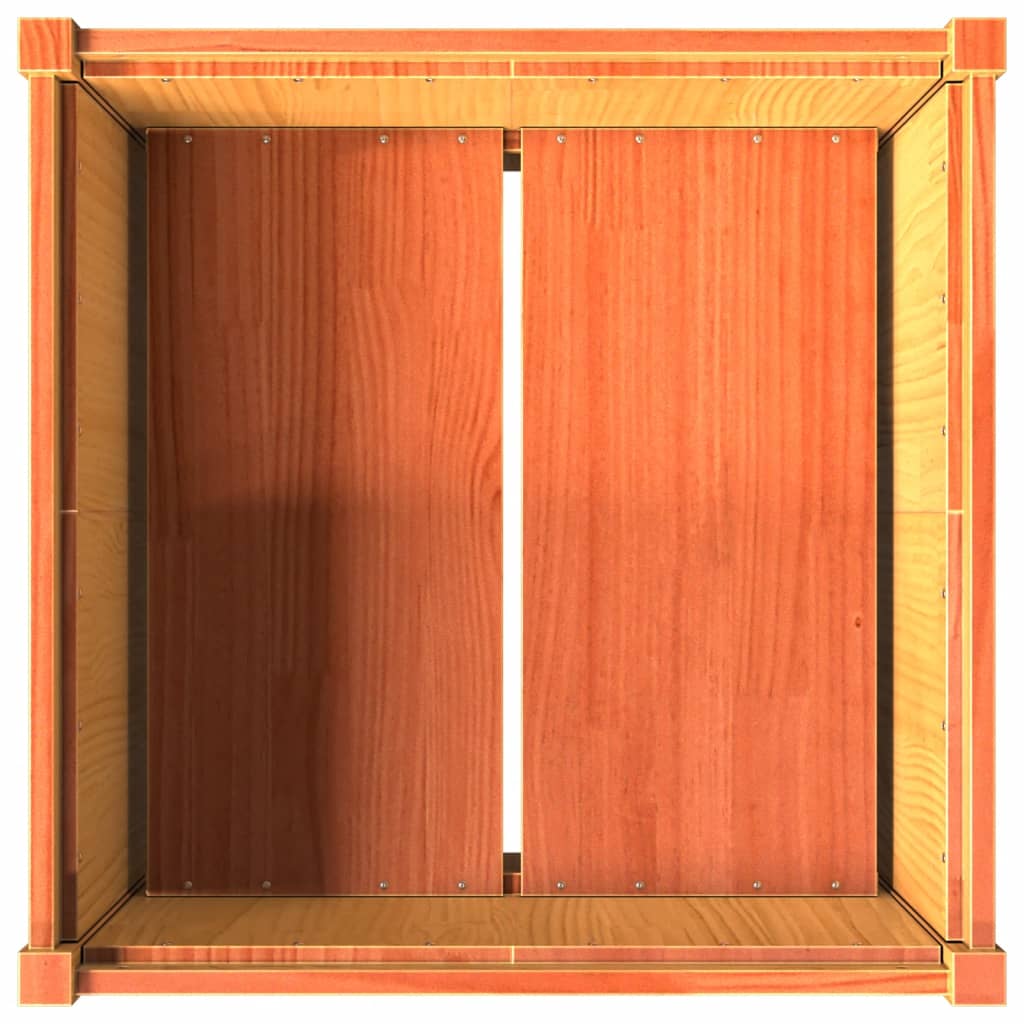 Hageplantekasse voksbrun 70x70x70 cm heltre furu