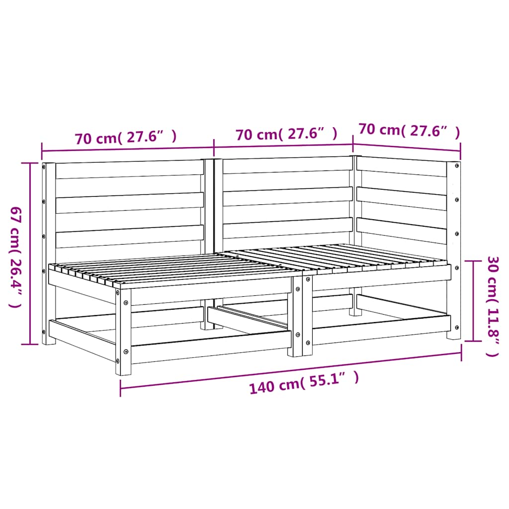 Hagesofa 2-seters impregnert furu