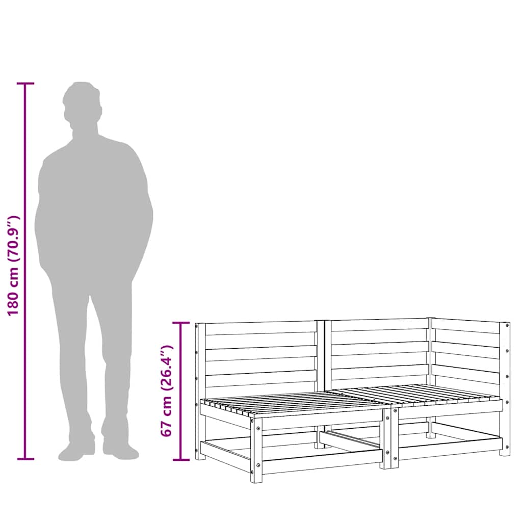 Hagesofa 2-seters impregnert furu