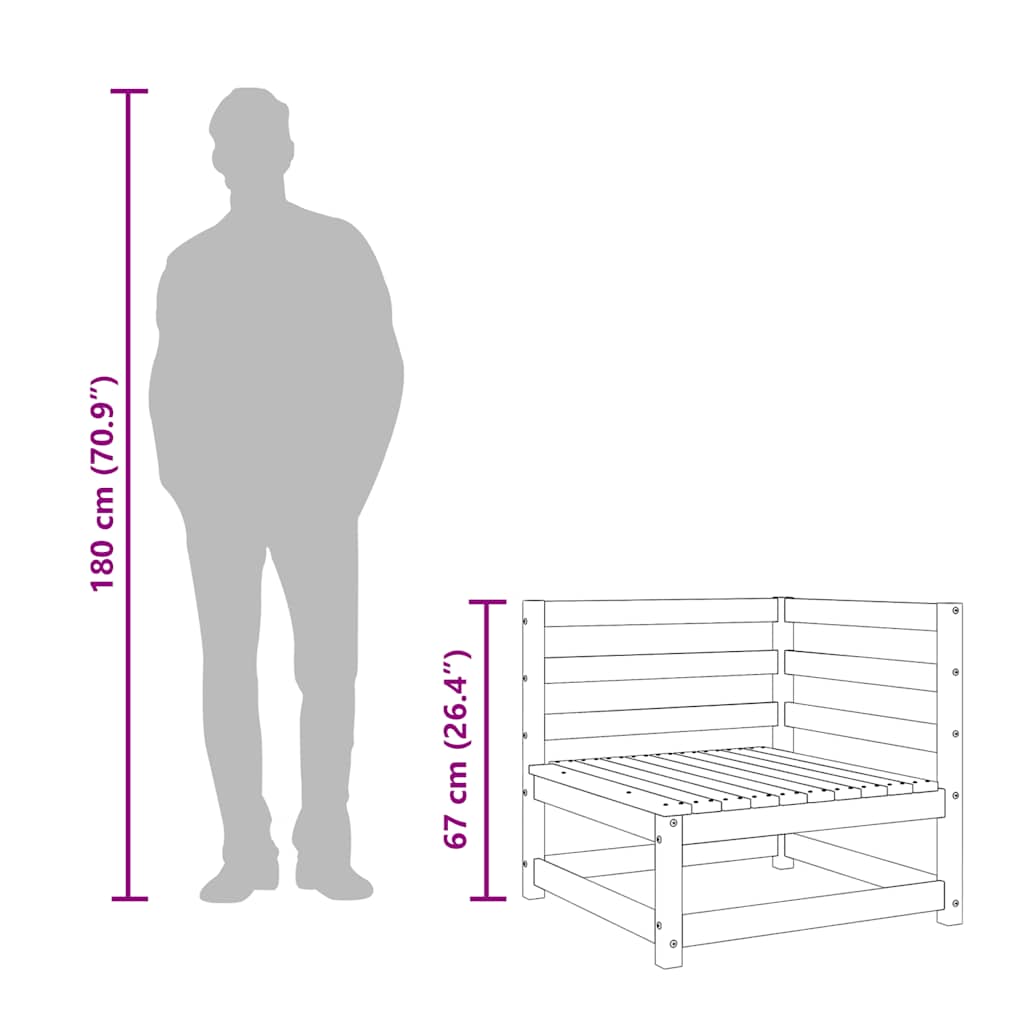 Hagesofa 3-seters heltre douglasgran