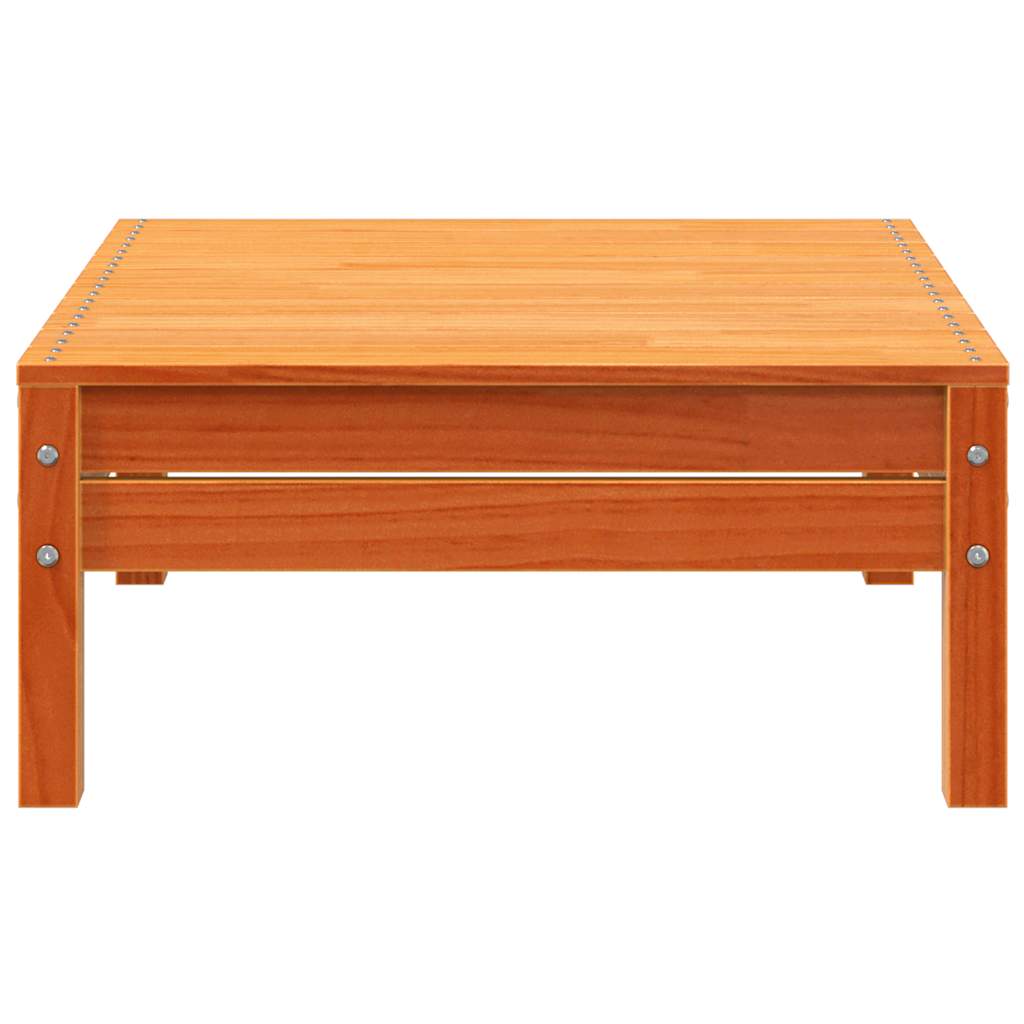 Hagesofa 2-seters med fotskammel voksbrun heltre furu